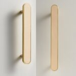 FERN Manija de latón macizo y cuero