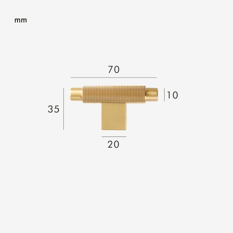 JAROD Barra a T zigrinata in ottone massiccio 8 JAROD Barra a T zigrinata in ottone massiccio