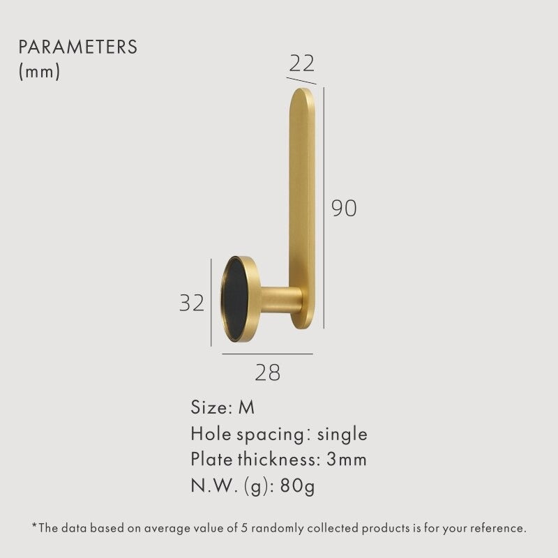 BEETHAM Solid Brass & Leather Wall Hooks