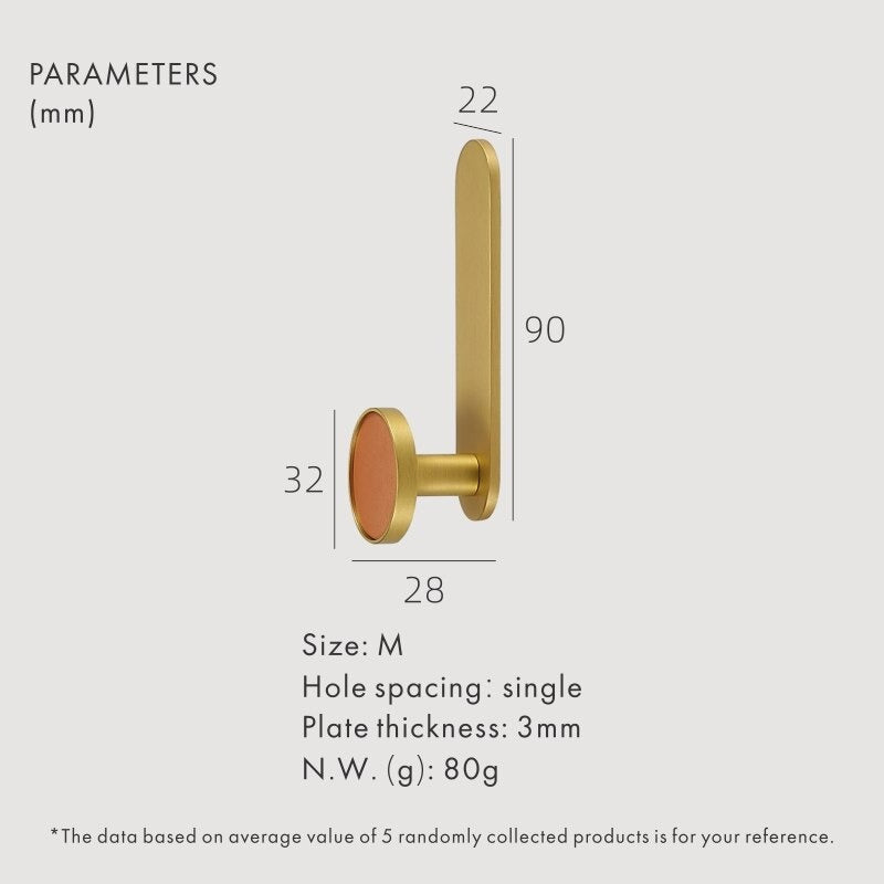 BEETHAM Solid Brass & Leather Wall Hooks