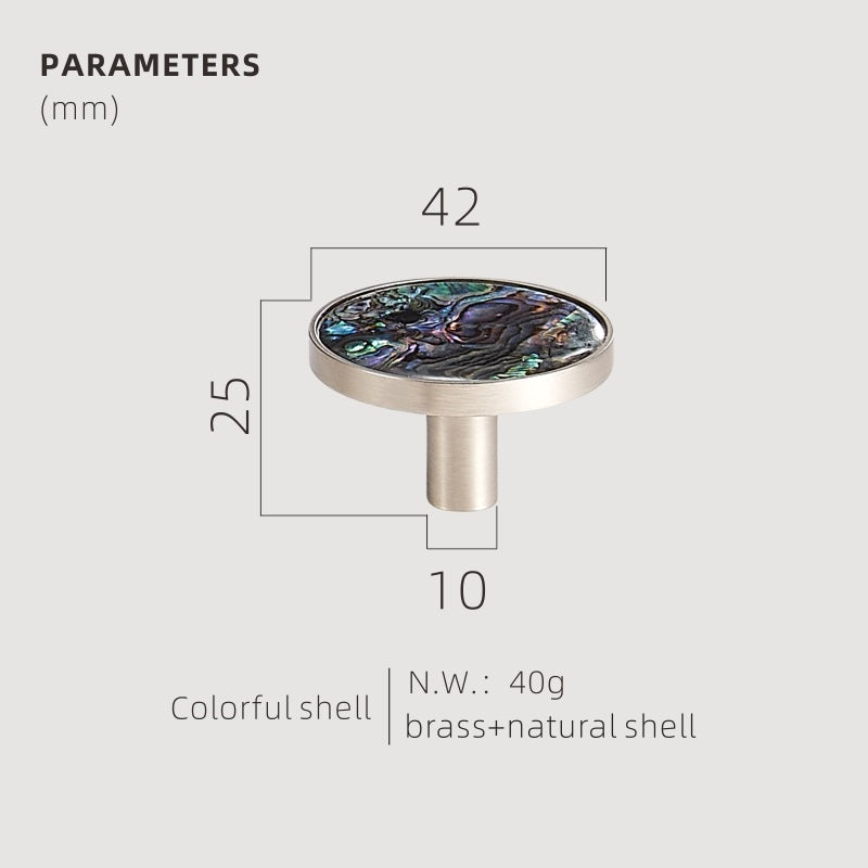 TESTA Solid Brass Acrylic & Shell Knobs 76 TESTA Solid Brass Acrylic & Shell Knobs