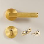 HICE Solid Brass Lever Door Handles & Lock Set