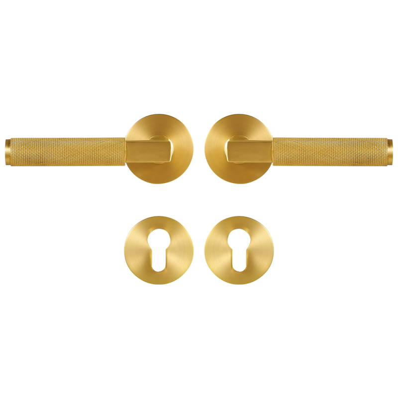 HICE Solid Brass Lever Door Handles & Lock Set 5 HICE Solid Brass Lever Door Handles & Lock Set