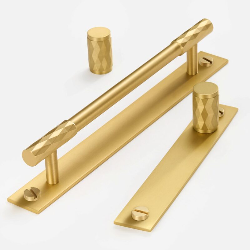 ADAMAS Solid Brass Handles with Plates 3 ADAMAS Solid Brass Handles with Plates