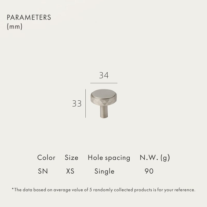 Pomos de latón macizo ADAMAS 9 Pomos de latón macizo ADAMAS