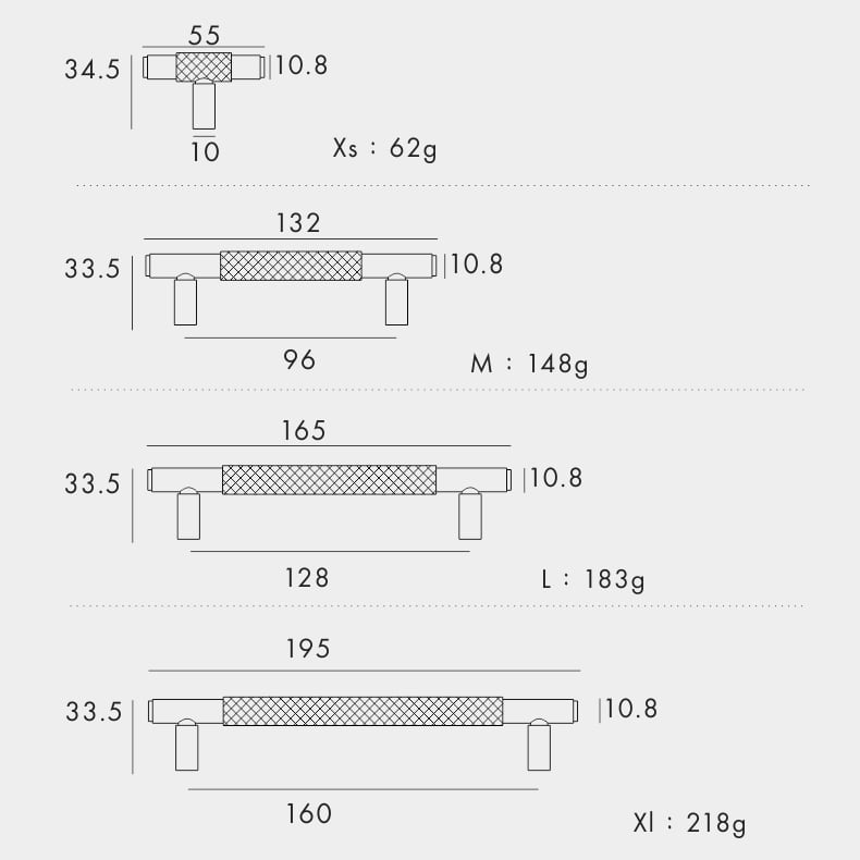 Poignées en laiton massif AURUM 9 Poignées en laiton massif AURUM