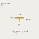 Barra en T de latón macizo AURUM