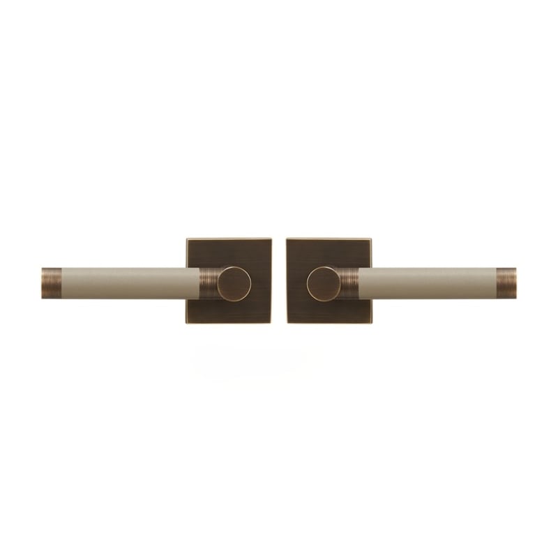 BEETHAM Messing & Lederen deurkrukken - carré-rozet