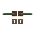 BEETHAM Messing & Lederen deurkrukken - carré-rozet