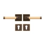 BEETHAM Messing & Lederen deurkrukken - carré-rozet