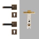 BEETHAM Messing & Lederen deurkrukken - carré-rozet