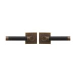 BEETHAM Messing & Lederen deurkrukken - carré-rozet