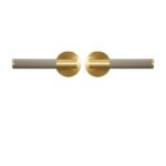 BEETHAM Solid Brass & Leather Lever Door Handles in Satin Brass