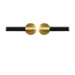 BEETHAM Solid Brass & Leather Lever Door Handles in Satin Brass