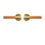 BEETHAM Solid Brass & Leather Lever Door Handles in Satin Brass