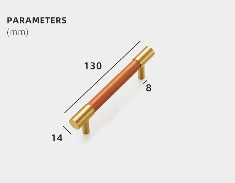 BEETHAM Tiradores de cuero y latón macizo para muebles