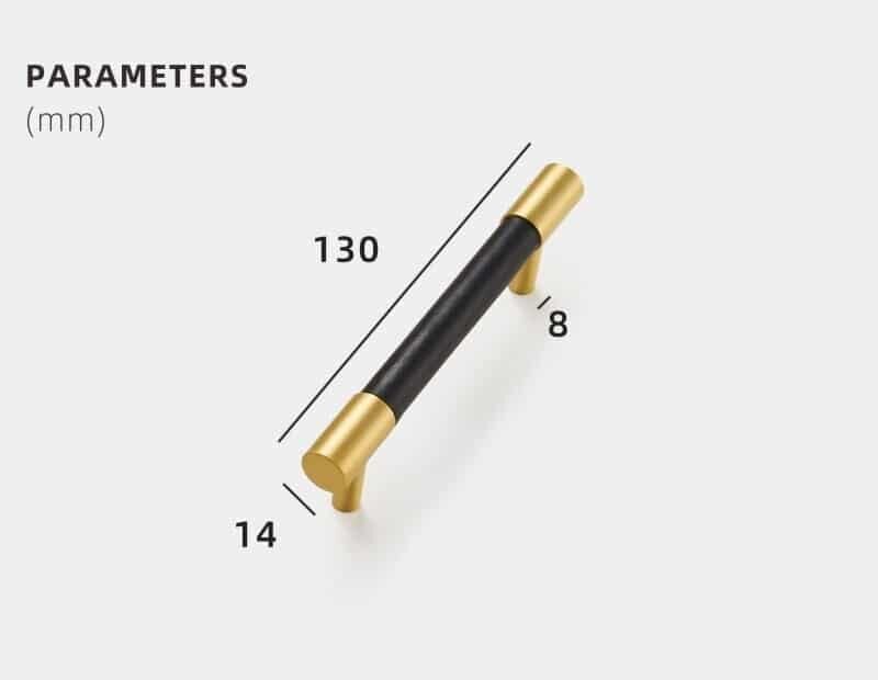 BEETHAM Tiradores de cuero y latón macizo para muebles