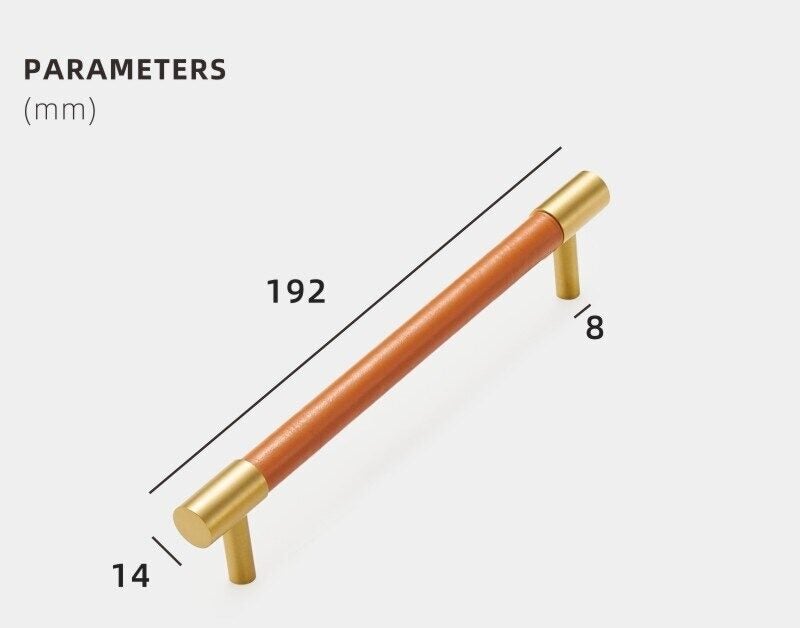 BEETHAM Tiradores de cuero y latón macizo para muebles