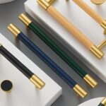 BEETHAM Tiradores de cuero y latón macizo para muebles