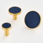 BEETHAM Solid Brass & Leather Furniture Knobs