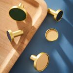 BEETHAM Solid Brass & Leather Furniture Knobs