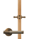 BEETHAM Manillones de latón macizo y cuero en latón antiguo