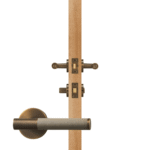 BEETHAM Manillones de latón macizo y cuero en latón antiguo