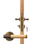 BEETHAM Manillones de latón macizo y cuero en latón antiguo