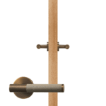 BEETHAM Manillones de latón macizo y cuero en latón antiguo