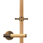 BEETHAM Manillones de latón macizo y cuero en latón antiguo