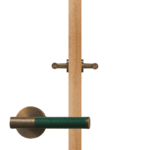 BEETHAM Manillones de latón macizo y cuero en latón antiguo