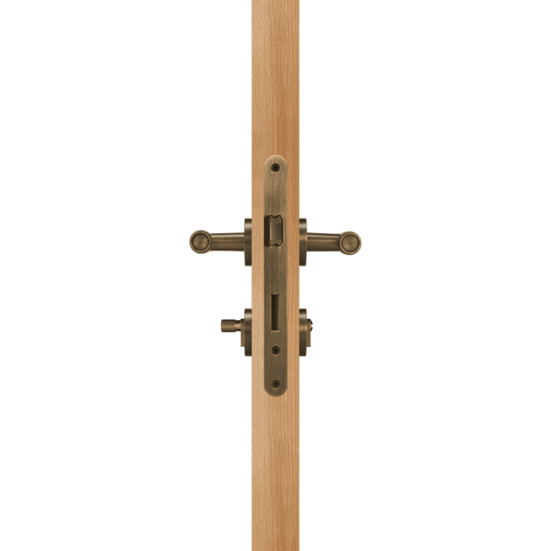 BEETHAM Manillones de latón macizo y cuero en latón antiguo