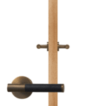 BEETHAM Manillones de latón macizo y cuero en latón antiguo