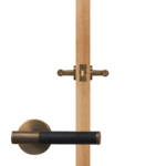 BEETHAM Manillones de latón macizo y cuero en latón antiguo