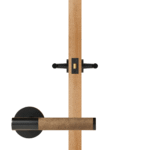 BEETHAM massief messing en lederen deurkrukken in matzwart