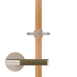 BEETHAM Massief messing en lederen deurkrukken in satijnnikkel