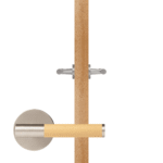 BEETHAM Massief messing en lederen deurkrukken in satijnnikkel