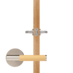 BEETHAM Massief messing en lederen deurkrukken in satijnnikkel