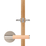 BEETHAM Massief messing en lederen deurkrukken in satijnnikkel