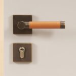 BEETHAM Messing & Lederen deurkrukken - carré-rozet