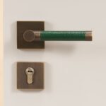 BEETHAM Messing & Lederen deurkrukken - carré-rozet