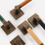 BEETHAM Messing & Lederen deurkrukken - carré-rozet