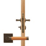 BEETHAM Messing & Lederen deurkrukken - carré-rozet