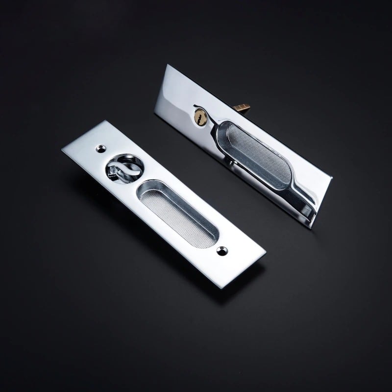 BOR Messing verzonken schuifdeurgreep en -slot