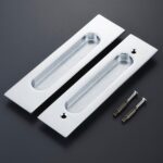 BOR Messing verzonken schuifdeurgreep en -slot