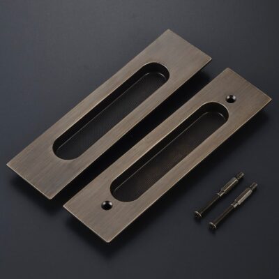 BOR Solid Brass Flush Sliding Door Handle & Lock