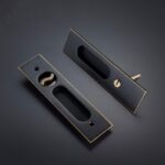 BOR Messing verzonken schuifdeurgreep en -slot