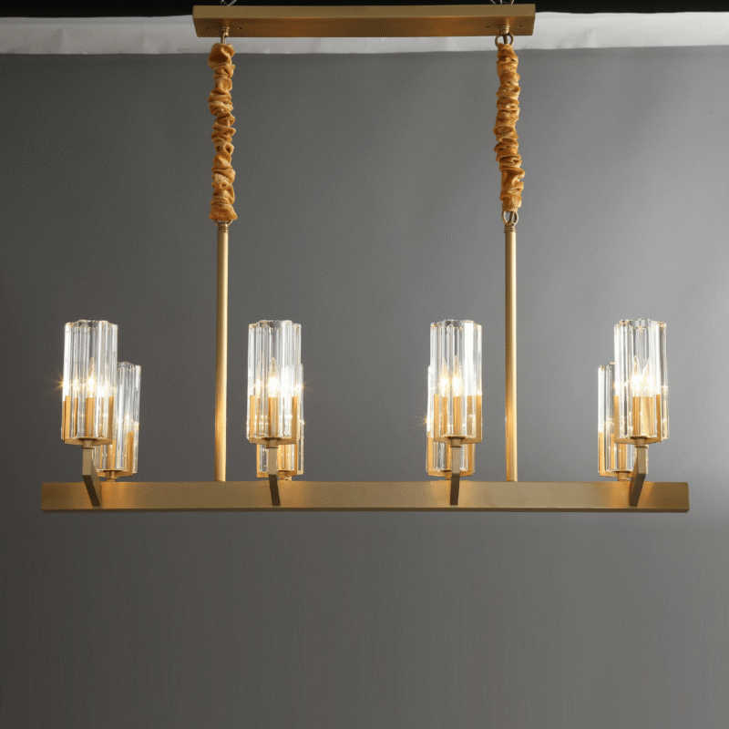 CELESTE Brass Linear Chandelier