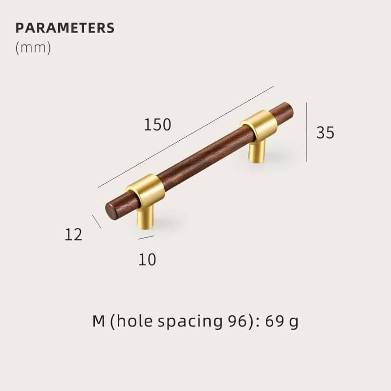 CIRCA Maniglie in noce e ottone massiccio 6 CIRCA Noce e maniglie in ottone massiccio