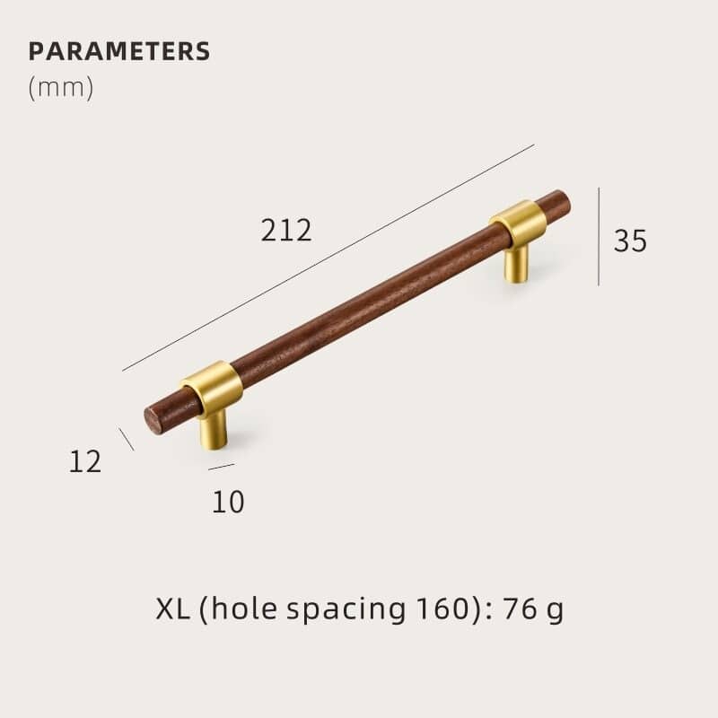 CIRCA Maniglie in noce e ottone massiccio 11 CIRCA Noce e maniglie in ottone massiccio